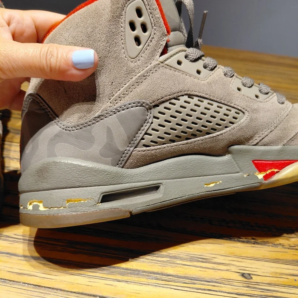 Nike Air Jordan 5 Retro P51 Camo Youth Size 7Y  Sneakers Olive Basketball